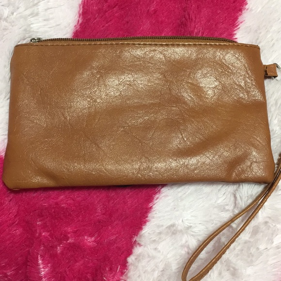 Brown clutch with flower - Picture 3 of 3